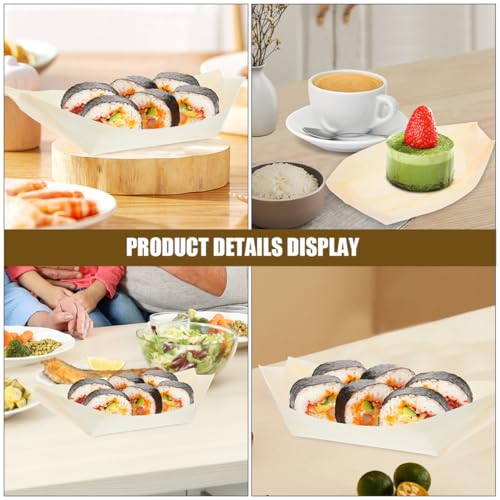 Platos Descartables de Madera para Sushi 50 pzas miniatura 6