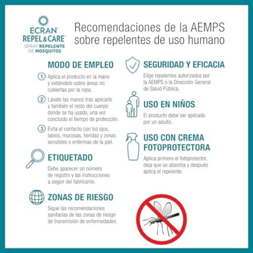 Miniatura 5 de Ecran Repel Care, Spray Repelente de Mosquitos sin Alcohol - Spray Antimosquitos con Hasta 6 Horas de Protección - Ideal para Toda la Familia - Formato Viaje de 100 ml