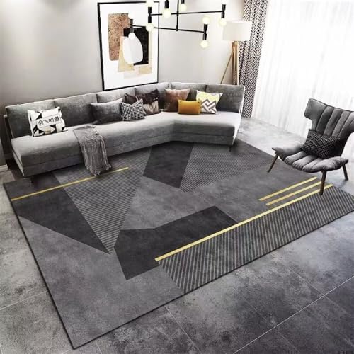 Tapis de cuisine devant évier 200x250cm tapis de salon moderne résistant gris jaune - 2