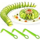 Ouligay 3 Stück Kartoffel Spiralschneider Gemüse,Rettichschneider Spiralschneider Gemüseschneider Tragbar Kartoffelschneider Spirale Potato,Ideal für Gurken Karotten Zucchini und Äpfel,Küchenzubehör