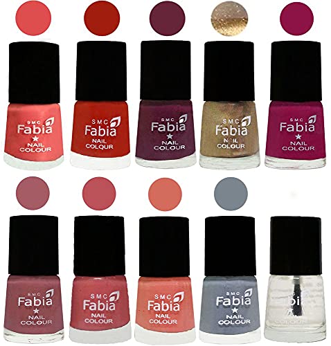 Image of ALL IN ONE (PACK OF 10), Long Lasting Glossy Nail Polish, 6 ml Each, All Vibrant Colours,01837