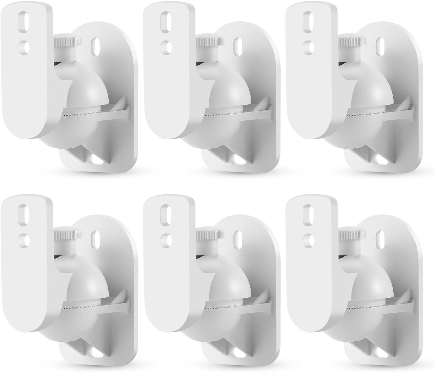 TNP Universal Satellite Speaker Wall Mount Bracket Ceiling Mount Clamp with Adjustable Swivel and Tilt Angle Rotation for Home Theater Surround Sound System Satellite Speakers - 6 Pack, Black