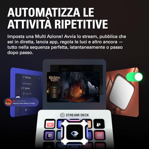 Stream Deck MK.2 White – Controller da studio, 15 tasti macro, attiva azioni nelle app e in software quali OBS, Twitch, ?YouTube e altro, funziona con Mac e PC - Microfono streaming - Immagine 4