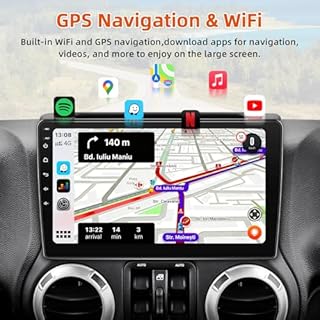 Car Radio Stereo for Jeep Wrangler JK 2007-2018,2+64G Android 13 Touch Screen Radio with Wireless CarPlay Android Auto Bluetooth GPS Navigation Backup Camera