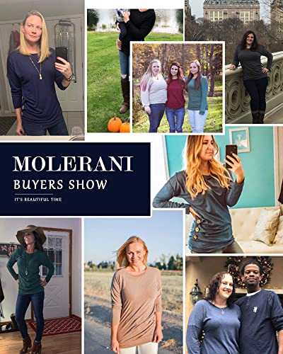 Molerani Women's Casual Long Sleeve Round Neck Loose Tunic T Shirt Blouse Tops (2Xl, Green2) #TOP3