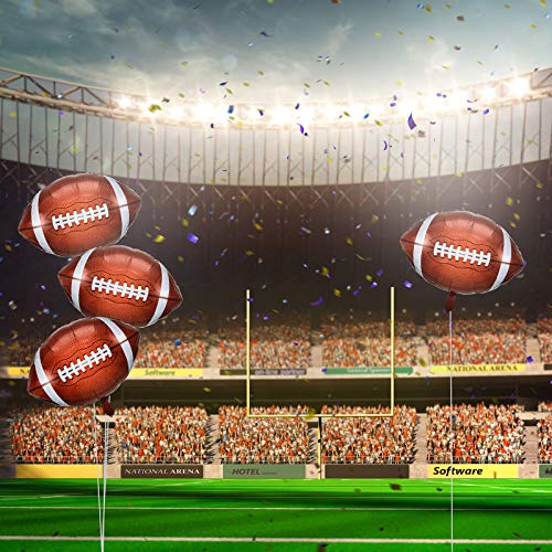 Skylety Football Balloons Football Rugby Shaped Aluminum Foil Balloons for Sport Themed Rugby Birthday Party Decor, 26 Inch(4 Pieces) - Image 7