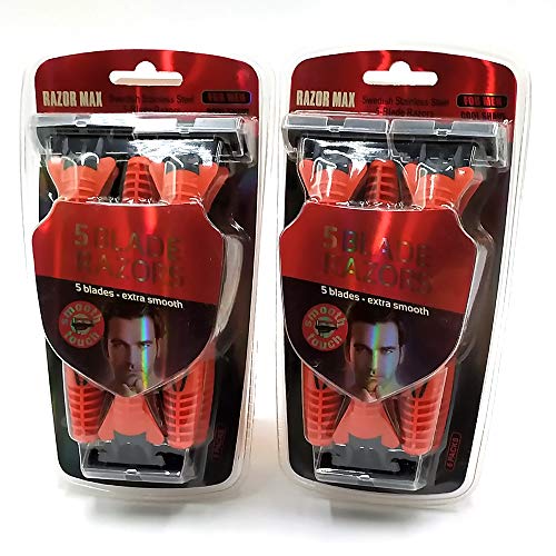 12 Disposable 5-Swedish Stainless Steel Blade Shaving Razors