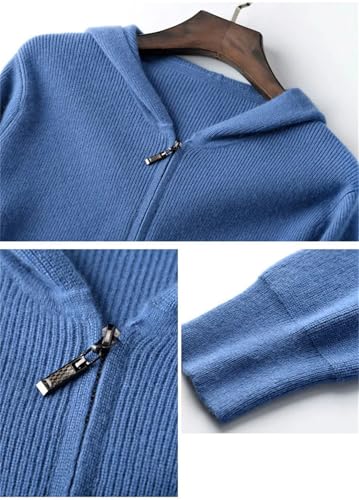 Men's Solid Full Zip Knitted Cardigan Hooded Slim Fit Casual Long Sleeve Sweater4