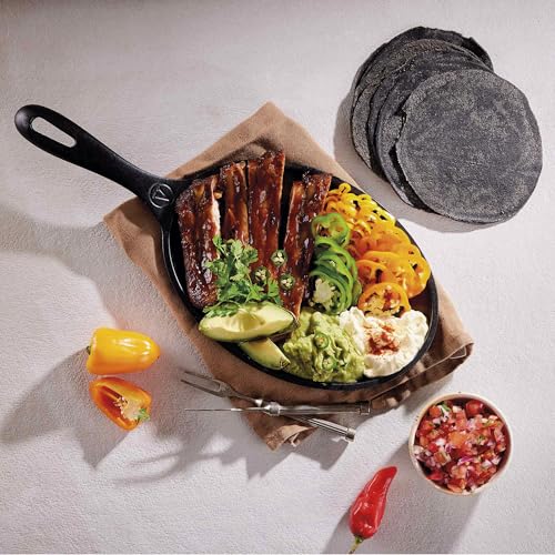 Victoria Fajita Skillet Griddle Pan Enameled Cast Iron Induction 25 x 18 cm, Suitable for Fire, Barbecue, Oven, Hob Ceramic, Gas, Cast Iron Skillet, Toxic Free Without PTFE or PFOA - Image 8