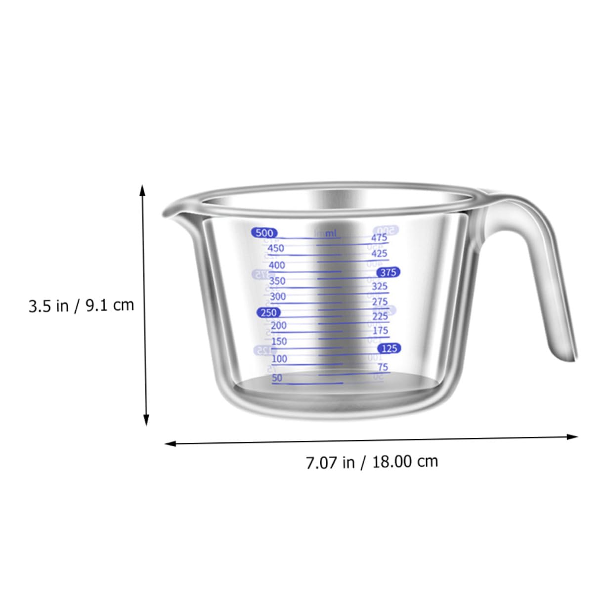 Glas Hitzebeständiger 500ml mit Skala Messbecher für Zuhause