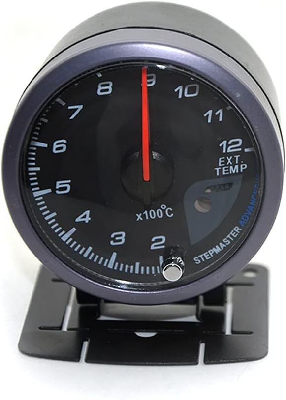 xiantuyueauto parts 60MM Black Face Boost turbo/Water/Oil temp/Oil press/Voltmeter/Air fuel Ratio/Exhaust gas temp/tachometer gauge Dual For cars (Color : Exhaust Gas Temp)