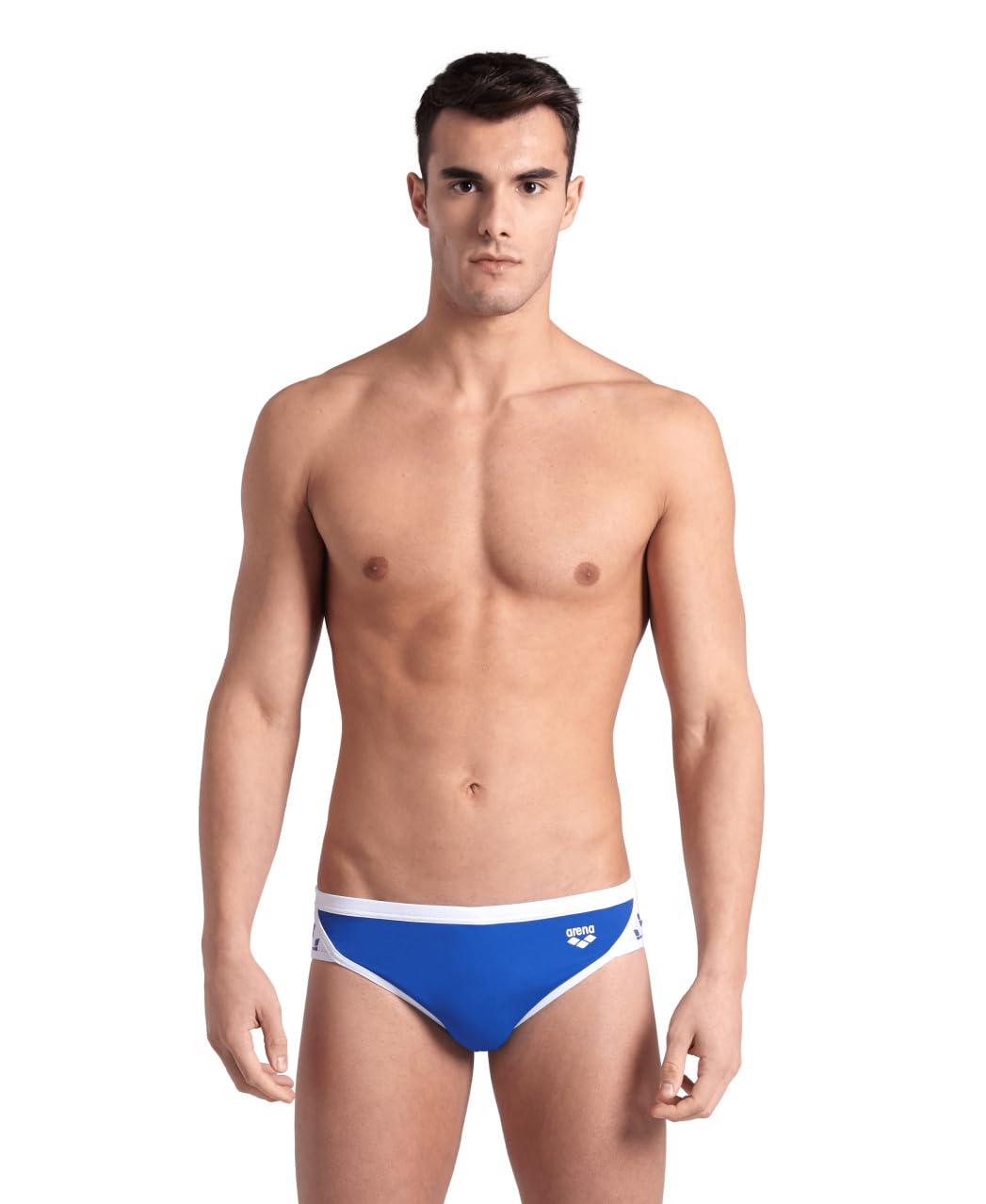 ARENA Men's Performance Icons Solid Swim Briefs Swimming Briefs, Royal/White, 30