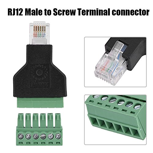 RJ12 6P6C Male to 6 Terminals Screw Connector Adapter Connector CCTV Adapter, 50 × 20 × 11 mm / 2 × 0.8 × 0.4 inches - Image 4