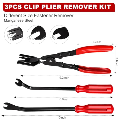 Image of 52pcs Precision Pick and Hook Tool Set, Trim Removal Tools,Clip Removal Plier Fastener Removers Set,Red
