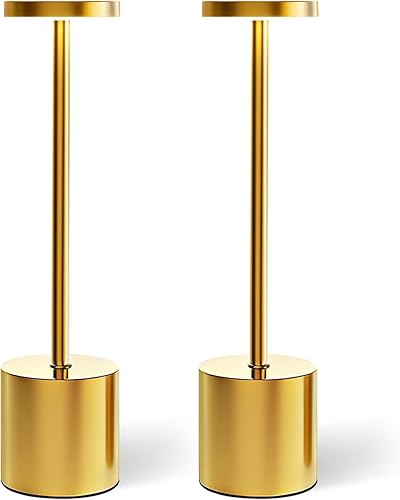 Miniatura 15 de Juego de 2 lámparas de mesa inalámbricas, recargables de 5000 mAh, lámparas de mesa para exteriores, lámpara de escritorio LED portátil, luz Negro