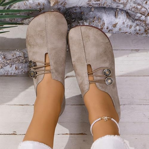 XUANXUANQZ Neue Flache Damenschuhe Aus Weichem Leder, Orthopädische Halbschuhe Aus Atmungsaktivem Leder, Bequeme, Weiche Flache Sandalen, Slipper (Schwarz,39)