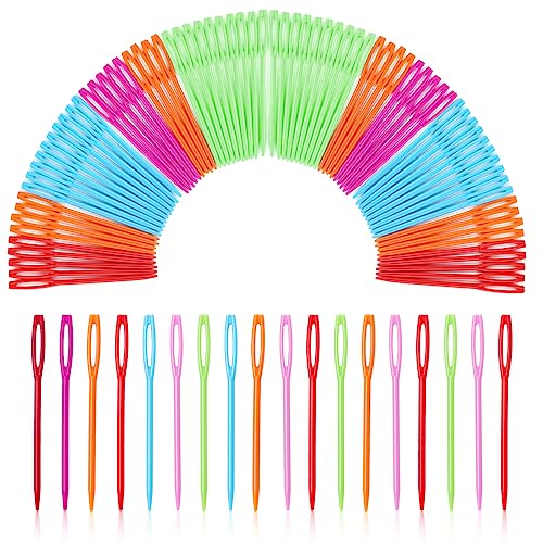 100 Pcs Large Eye Plastic Needles, 2.7inch/7cm...