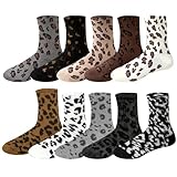 SUMCNU 10 Paar Leo Socken Damen 39-42 Socken Leopardenmuster Damen Geeignet für Sport Fitness Den Täglichen Weg zur Arbeit Als Bequeme Freizeitkleidung Passt Perfekt zu Verschiedenen Kleidungsstilen