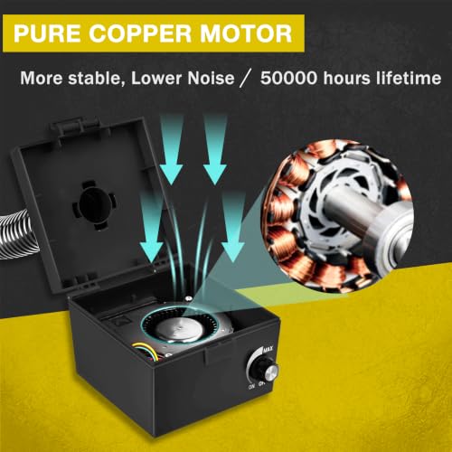 Image of KOTTO Strong Suction Smoke Absorber for Soldering,Welding,3D Printing | Extractor with Carbon or HEPA Filter [Updated,Hose Pre-Attached]-Black