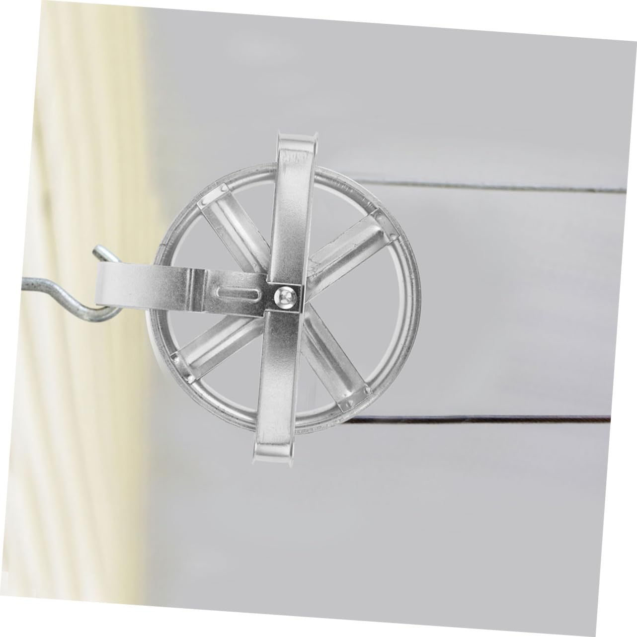 Wetterfeste Wäscheleinenrolle Silber aus Eisen 2 Stück mit Tiefer Rille für Outdoor Wäscheleinen und Kleidung