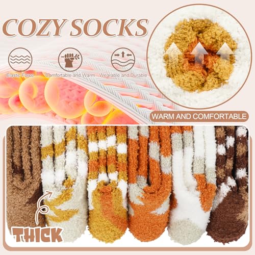 YSense 6 Pairs Women Fuzzy Fluffy Socks Cozy Slipper Socks Warm Soft Winter Plush Home Sleeping Socks Gifts3