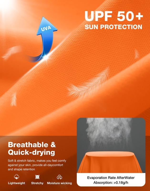 Men's Sun Protection Long Sleeve Shirts UPF 50+ - Image 5