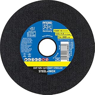 PFERD Tarcze do cięcia, 10 sztuk | EHT 125 x 1,0 x 22,23 mm prosta linia startowa START STEELOX | 69121041  do stali, stali szlachetnej (INOX)