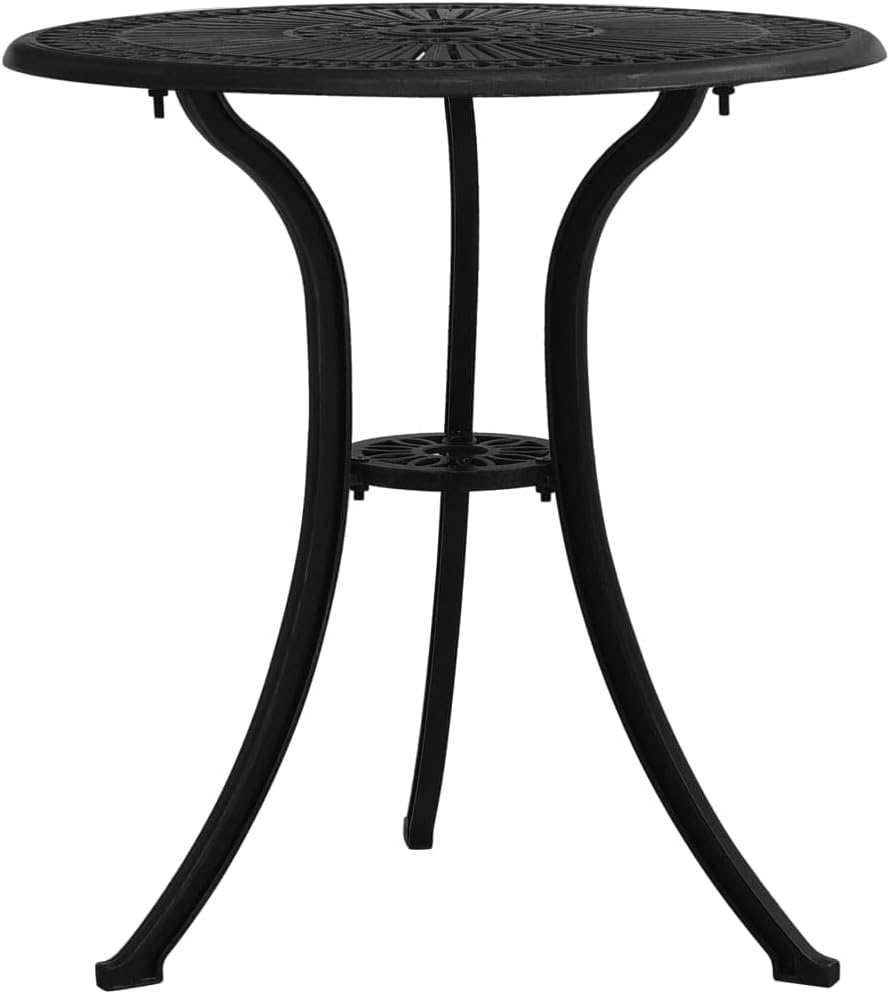 Patio Table,Outdoor Dining Table, Outdoor Coffee Table, Outdoor Patio Furniture,Balcony Table,Bistro Table,for Deck,Lawn,Garden,Backyard, Black 24.4"x24.4"x25.6" Cast Aluminum