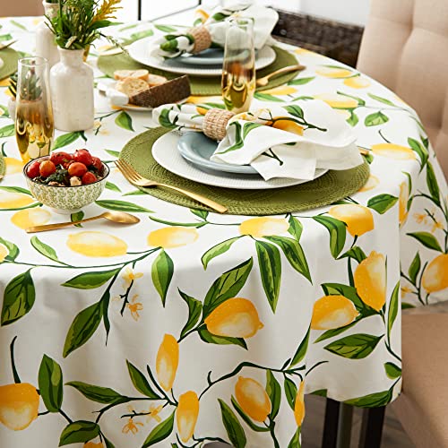 DII Lemon Bliss Tabletop Collection, Tablecloth, 70" Round - Image 4