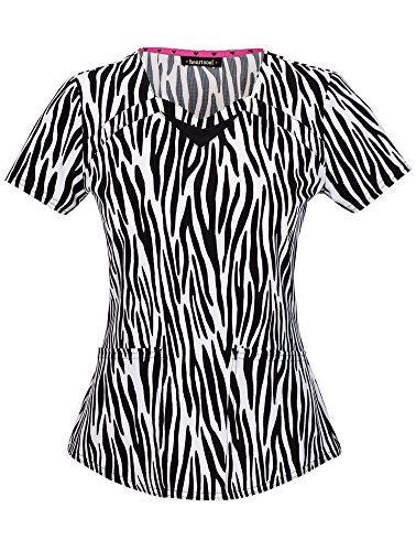 HeartSoul 'Sweetheart Neck Print Top' Scrub Top