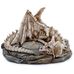 11cm Skelett-Drache, Teelicht Kerzenhalter mit Drachenskelett, Fantasy Gothic | Kerzenständer