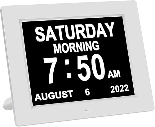 Recordatorio de medicamentos Calendario digital Demencia Día Fecha Hora de la semana Reloj para personas mayores con problemas de visión Reloj de