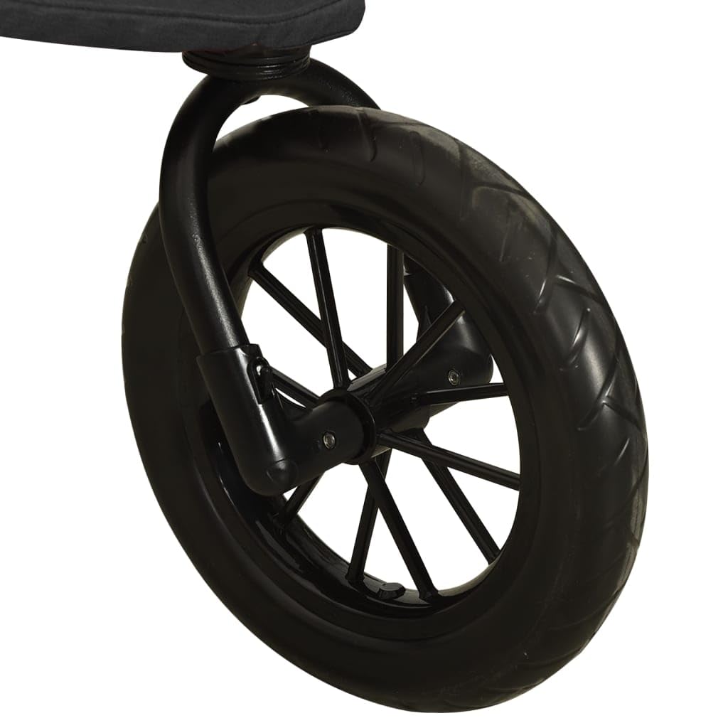 Poussette 3 Roues Tout Terrain de Jogging Pliable pour Bébé - Anthracite Acier