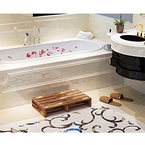 Ecrocy Wood Bed Side Step Indoor & Outdoor Mobility Step For Seniors, Toddlers,Pets And More - 19.7" L X 11.8" W X 4.3" H(Carbonization Color) #TOP1