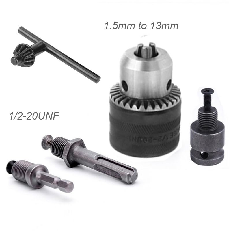1 pieza Convertidor de 1,5-13 mm 1/2 20UNF Llave Portabrocas Rosca Adaptador de Cambio Rápido SDS 1/4 Llave de Impacto Punta Varilla de Conexión Hexagonal(D (5pcs Set))