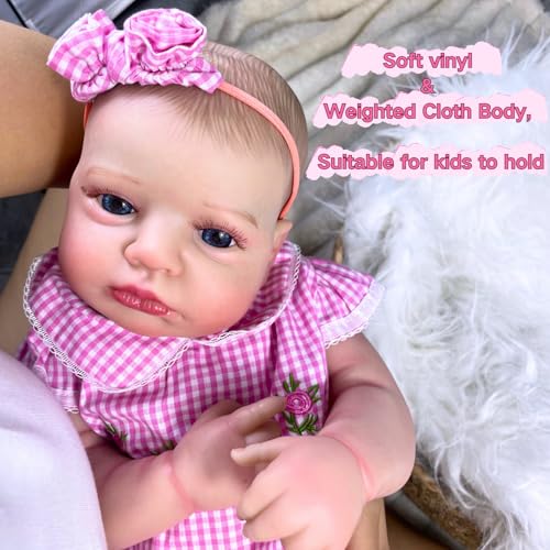 Muñeca Reborn Lifelike 20 Pulgadas Cuerpo Suave y Ojos Azules miniatura 3