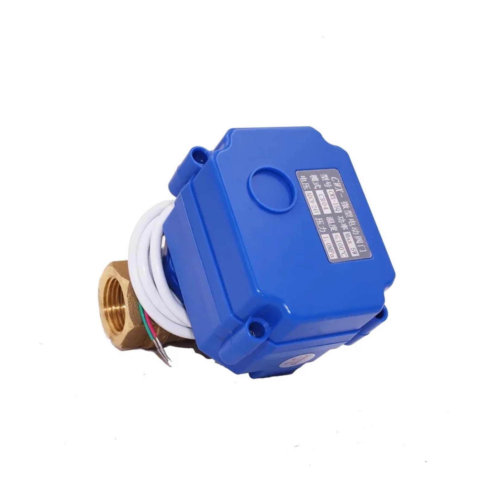 Valve motorisée Vanne à boisseau sphérique motorisée DN15, 2 voies, en laiton, actionneur électrique à 2 fils, avec passage intégral, AC/DC/ADC 220 V, 9-24 V(DC24V_CR04)