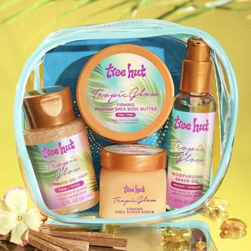 Image of Tree Hut Mini Tropic Glow Everything Shower Gift Set, Exfoliating Sugar Scrub, Foaming Gel Wash & Whipped Body Butter, Hydrating Self-Care Kit for Soft, Glowing Skin (Pack of 2)