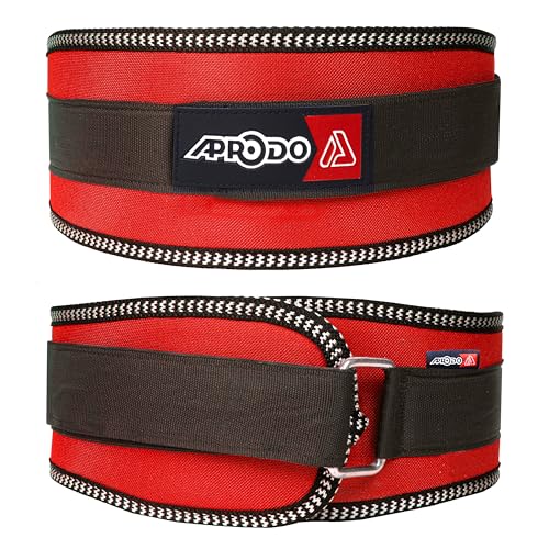 Image of APRODO Unisex 5'' inch Wide Nylon Eva Waist Support Belt Sport Pressurized Weightlifting Bodybuilding Fitness Squatting Training Lumbar Back Supporting Safety Belt