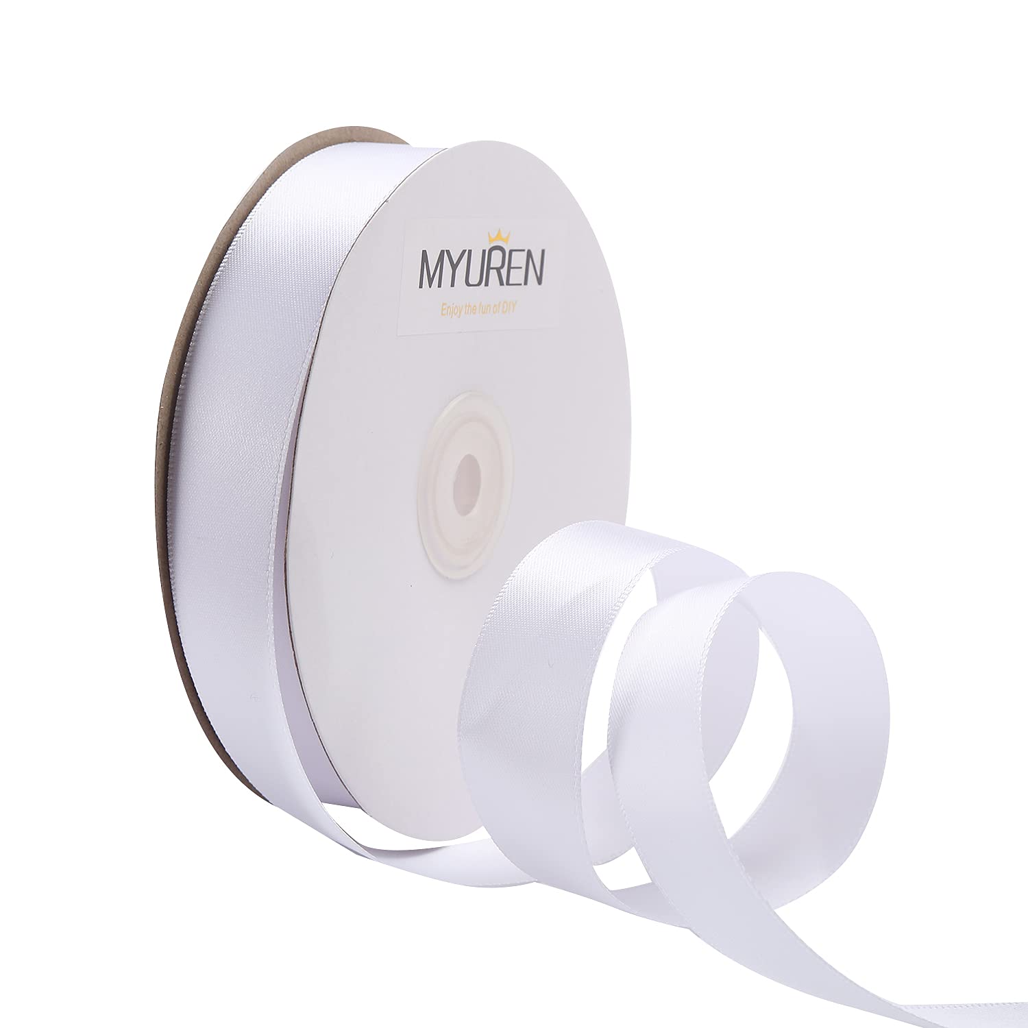 Snapklik.com : 1 Inch White Satin Ribbon Double Face Solid Satin Ribbon ...