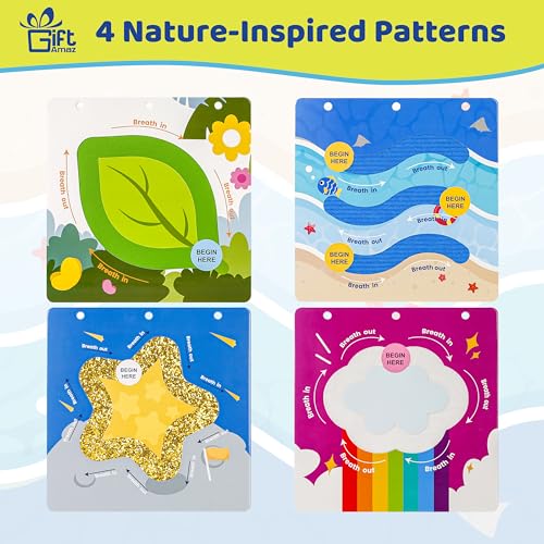 GiftAmaz Multi-Sensory Mindful Maze Boards, Textured Sensory Calming Toys for Kid, Finger Path Breathing Board, Calming Corner Items Social Emotional Learning, Mindful Sensory Cardboard Box for Kid 3+ - Image 5