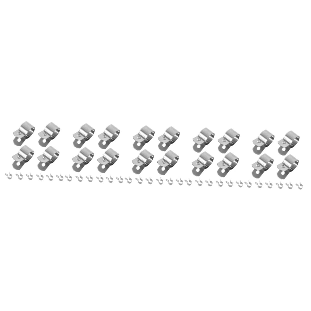 NUOBESTY 5 Sätze Schlauchklemmen Rostfreie Rohrschellen Für Wasserleitungen Und Elektrorohr Einfache Montage Witterungsbeständig Für Verschiedene Robuste Und Langlebige Lösung 10 Stück * 5