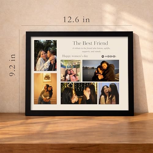 Image of Customized Photo Frame Wall Decor Spotify Gift For Friend Mother Sister Wife and Girlfriend, Personalized Women's Day and Mothers Day Photo Frame Gift For Home Living room Bedroom 23x32 cm