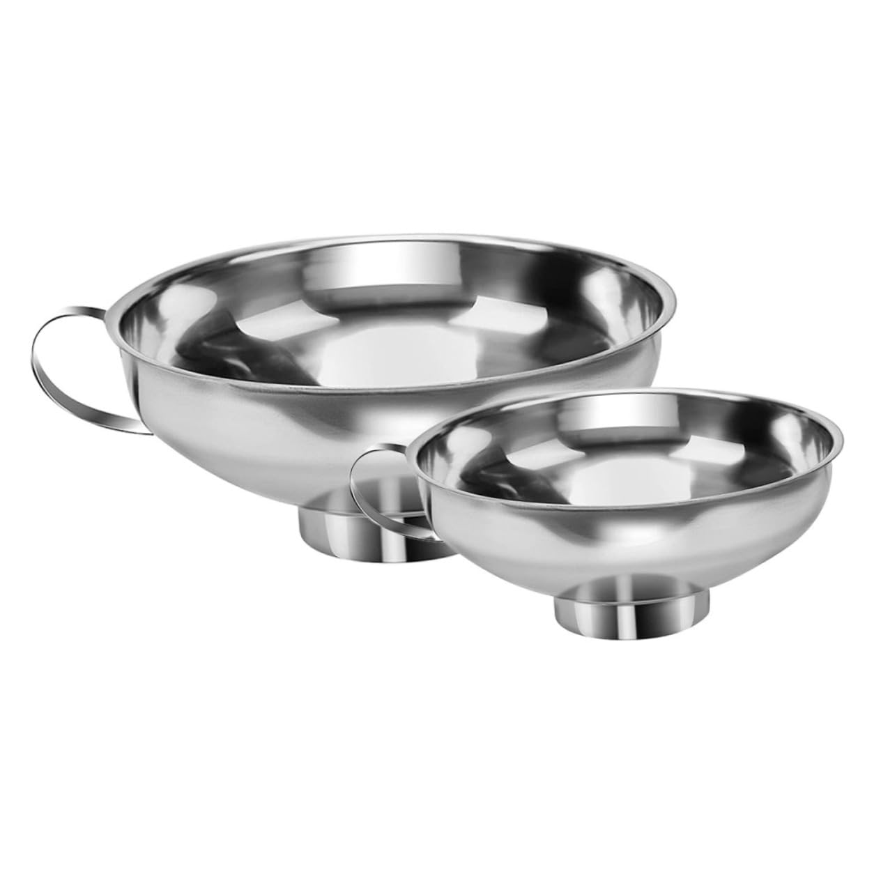 ABOOFAN 4 Set Imbuto in Acciaio Inossidabile Imbuto Di Riempimento Per Conserve Per Uso Cucina Del Barattolo Di Imbuti Da Cucina A Bocca Larga Silver 2 Pezzi * 4