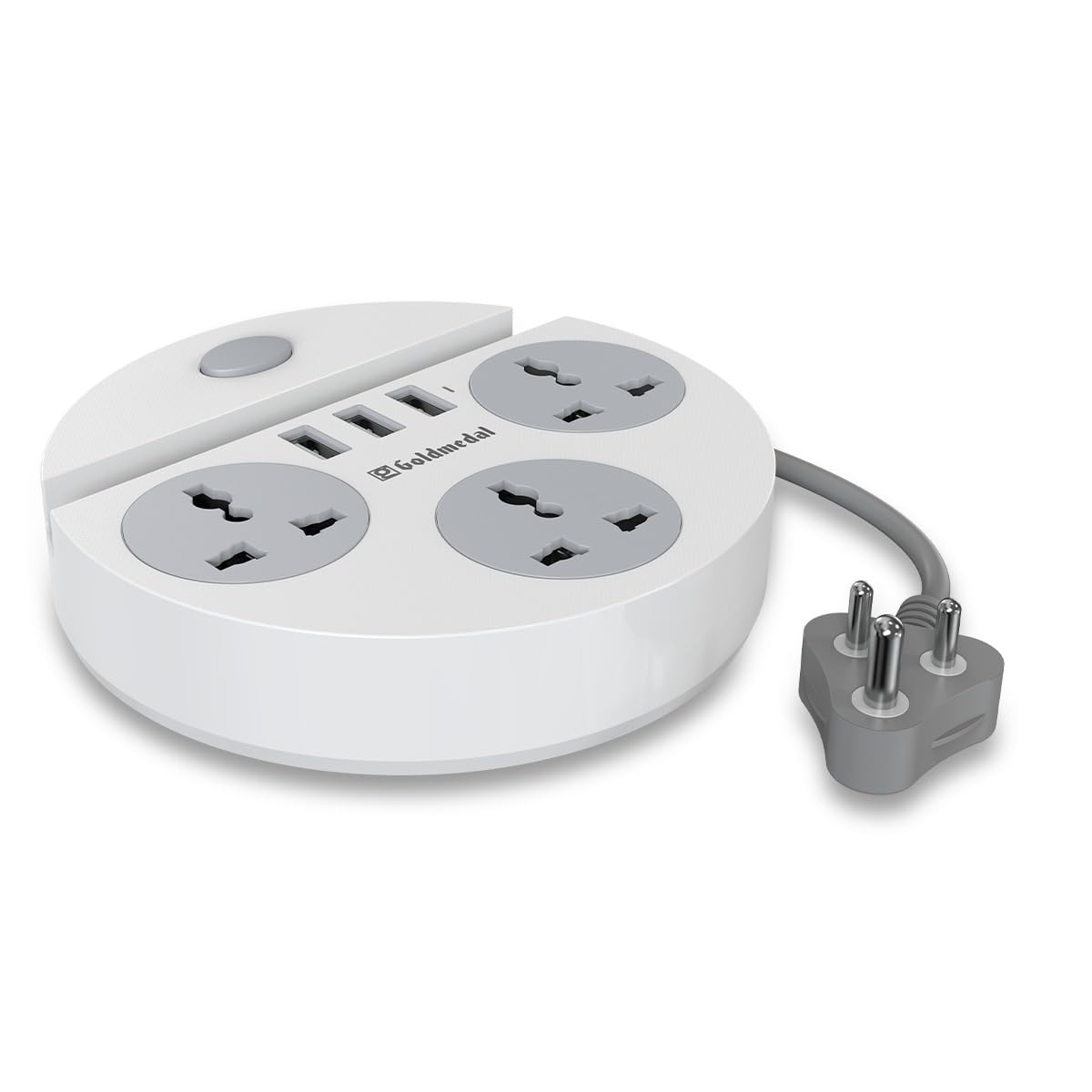 Zippo 1.5-Meter Extension Cord | 3 USB Charging Ports & Mobile Holder | Master Switch with Indicator | 3 Universal Sockets | Compatible with All Devices | for Home & Office | White