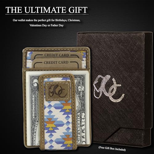 Full-Grain Leather Front Pocket Wallet with RFID Protection, Slim Design, Multiple Card Slots, Aztec Brown Black (Aztec)4