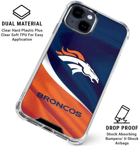 Skinit Clear Phone Case Compatible with iPhone 14 - Officially Licensed NFL Denver Broncos Design