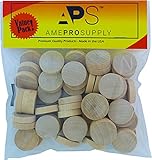 Birch Wood Plugs 1 Inch – Flat Head Wooden Screw Hole Covers – Button Plugs for Furniture, Cabinetry, and Woodworking Projects (60, 1 inch Birch)