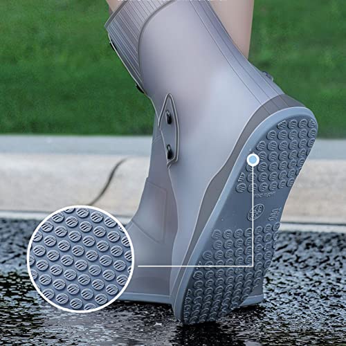 Cubrecalzado impermeable plegable de silicona para lluvia, diseño con tres broches ajustables, para todas las estaciones (Color: B, Talla: Grande) miniatura 4
