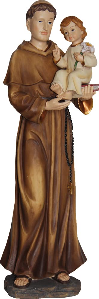 Heiligenfigur Hlg. Antonius mit Kind und Lilie 20,5 cm